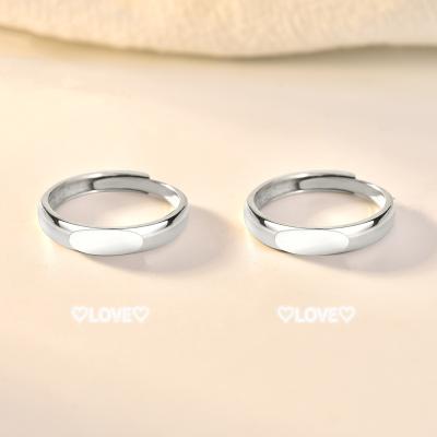 China Original Vintage Design 925 Sterling Silver Diffraction Project Love Foreve Couples Ring Jewelry For Men Women Lover Valentine's Day Gift for sale