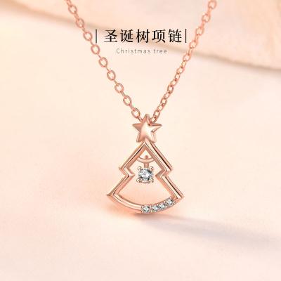 China Fashion Design 925 Sterling Silver Star Shine Christmas Original TRENDY Tree Necklace Pendant Jewelry For Present Christmas Gift Engagement for sale