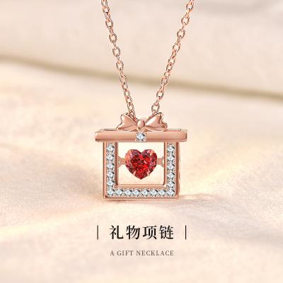 China Fashion Design 925 Sterling Silver True Love Christmas Original Necklace TRENDY Gift Box Pendant Jewelry For Christmas Present Engagement for sale