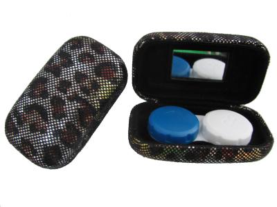 China Hard Creative Travel Contact Case With Cool Leopard Pattern Customized Logo for sale