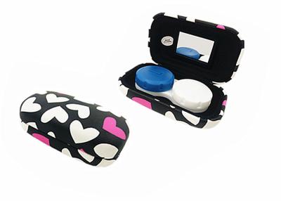 China Heart Pattern Iron Contact Lens Travel Case Lovely Suitable For Women / Youth for sale