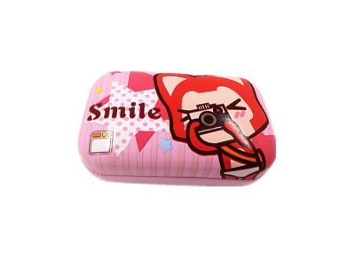 China Hard Iron Cute Contact Lens Case Box Pink Smile Fox Eye Lens Case Easy Taking for sale