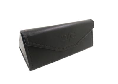 China Triangle Folding Glasses PU Leather Case Sunglasses Protector Holder Box Cover Black for sale