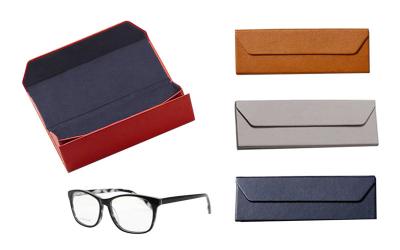 China Custom Optical Eyeglasses Case PVC Eyewear Case Foldable Glasses Case Box for sale