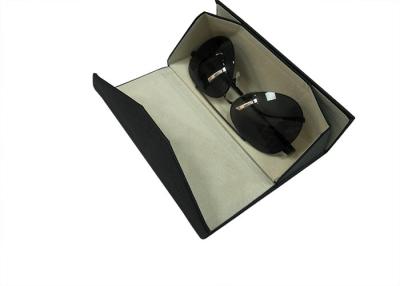 China Triangular PVC Leather Foldable Sunglasses Storage Case Eyewear Case Box for sale