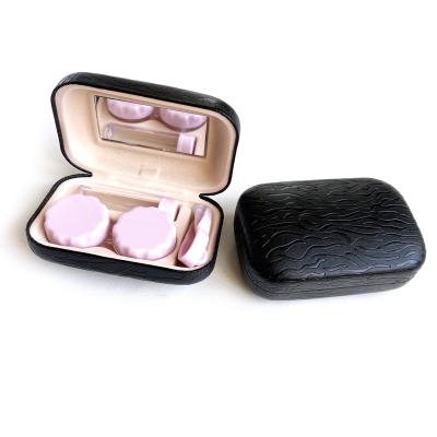 China Special PU leather lens case portable travel contact lens case for sale