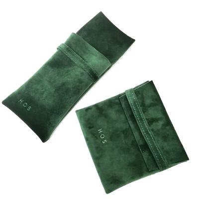 China Custom luxury high quality velvet contact lens pouch Jewelry bag for sale