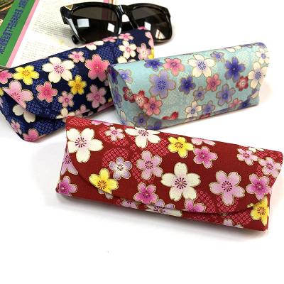 China Small floral canvas glasses bag, custom sunglasses box for sale