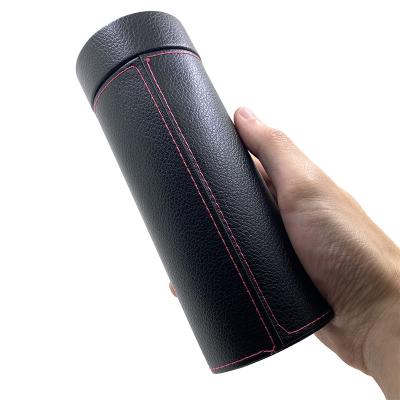 China PU cylinder custom glasses case new advanced handmade glasses box for sale