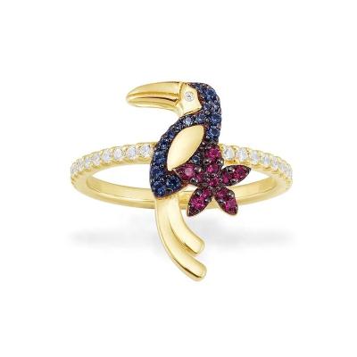 China S925 Sterling Silver High Quality Moroccan CLASSIC Jewelry Palm Tree Toucan Neo-Tropical Starfish Ring Female Engagement Jewelry for sale