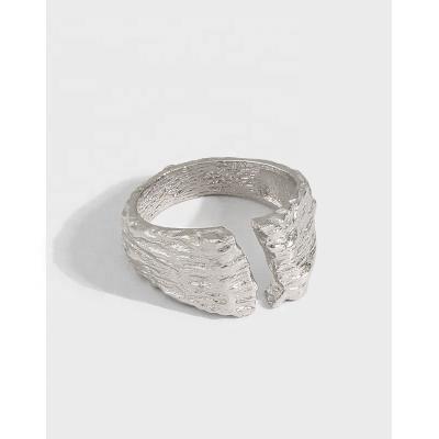 China CIS S925 female wild silver ring texture design sense texture CLASSIC high-grade open ring for sale