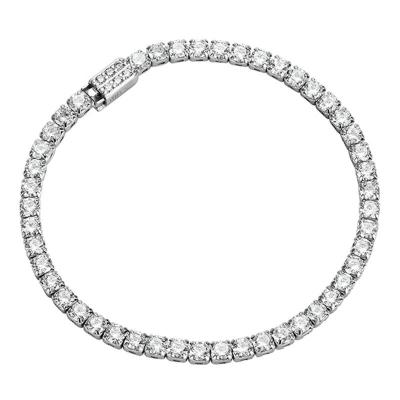 China 925 High Quality CLASSICS Sterling Silver Stone Inlaid Claw Round Full Diamond Crystal Bracelet Female Classic Zirconia Valentine's Day GIF for sale