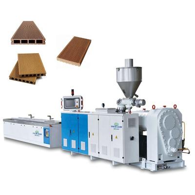 China Profile WPC Flooring Decking For Outdoor Tapered Twin Garden Or Balcony Screw Extrusion Products for sale