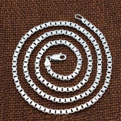 China O.B.Jewelry-Small MOQ 925 Sterling Silver Box Chain 2mm 2.5mm Box Chain Necklace Accessories for sale