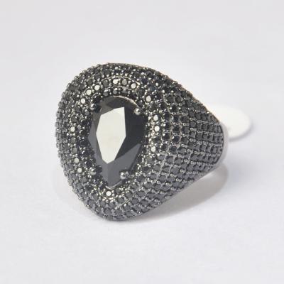 China New Arrival CLASSIC Women Jewelry Copper Brass Material Black CZ Finger Ring Jewelry For Women for sale