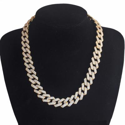 China Factory Fast Delivery Men's Jewelry Heavy Iced Cut Chain Necklace Gold Color Zircon Hip Hop Diamonds Chains Necklace Punk Wholesale for sale