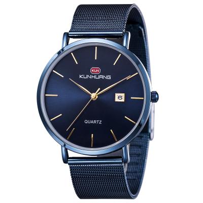 China Fashion Life Jewelry Day/Date OB Waterproof Mesh Belt Watch Black /Blue/Gold Color Metal Watch For Men Or Women for sale