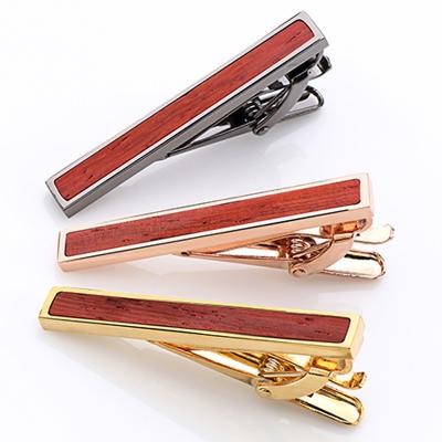 China Bueiness Gifts OB Mens Jewelry Wholesale Price Handmade Wood Link Clip For Men Metal Copper Clip On Shirt Link for sale