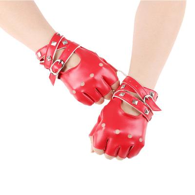 China Durable Fitness Supply Yongkang Mino Sticky Pole Dance Grip Gloves For Pole Dancing Half Finger PU Leather Performance Gloves for sale