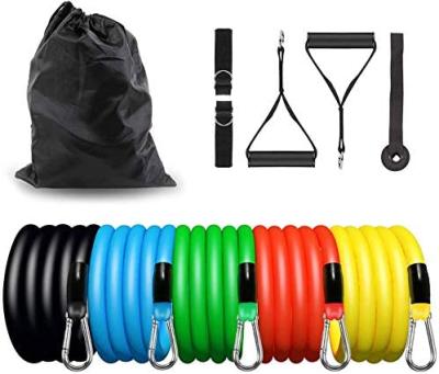 China 11 Pcs Portable Resistance Bands With Handle, Door Anchor, Leg Anchor Strap for sale