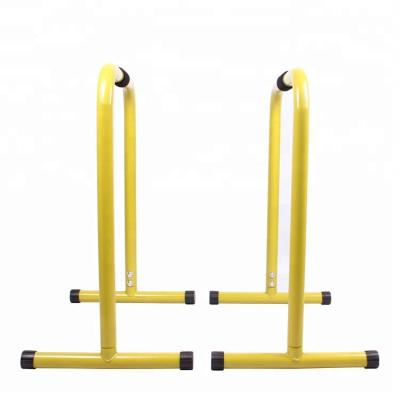 China Multifunctional outdoor yellow color double bar exercise dip station for sale for sale