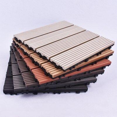 China Easy Splicing Anti-Corrosion Plastic Wood Flooring Deformed Ground Wood Embossed Outdoor Yard DIY Garden Patio Hedges Edging Sports for sale