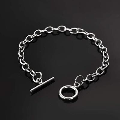 China Fashionable Minimalism Link Chain Bracelet Stainless Steel Simple Design OT Clasp Titanium Steel Bracelet for sale