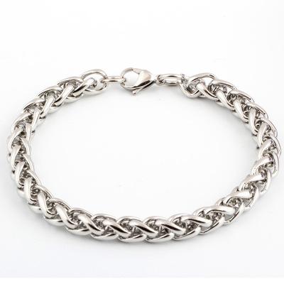 China Trendy Minimalism Thumb Trigger Bracelet Stainless Steel Titanium Steel Braided Bracelet For Man for sale