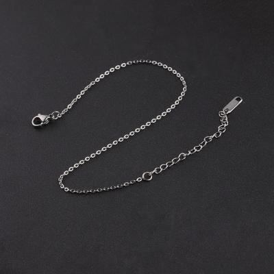 China Lead Free Nickel Free DIY Jewelry 1.5 Mm Link Chain Bracelet Silver Plated Stainless Steel Cross Chain Bracelet for sale