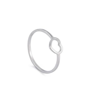 China Lead Free Simple Design Silver Heart Love Free Knuckle Rings Stainless Steel Couples Heart Promise Rings For Women for sale