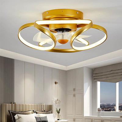 China 220V Acrylic Tri-Color Changing Ceiling Fan Light for Bedroom and Living Room for sale