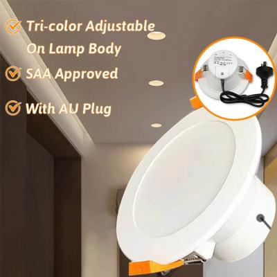 China 30000lm SAA-Australian 3-Color Switch Dimmable LED Downlight for Customizable Lighting for sale