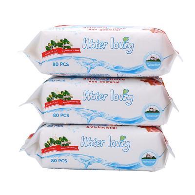 China OEM Factory Wholesale Alcohol Free Reusable Baby Wearables Bag 80pcs Wet Cleaning Wipes for sale