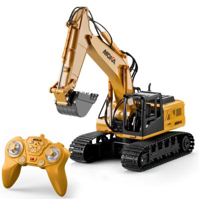 China Factory Cheap Price 15CH RC Toy Excavator Alloy And Plastic Big Truck Children's Electric Construction Car Toy RC Model for sale