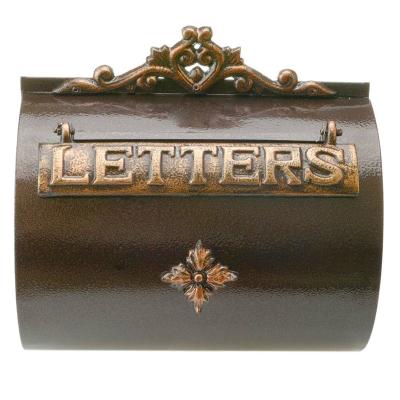 China Daily life vintage letter post mail box letterbox mailbox oxide color antique cast iron for wallmount for sale