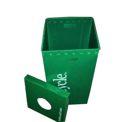 China Advertising pp coroplast dustbins corrugated plastic dustbins for sale