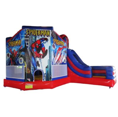 China Entertainment Commercial Grade Kids Spider Man Castle Bounce Outdoor Funny Inflatable Jumping House For Sale for sale