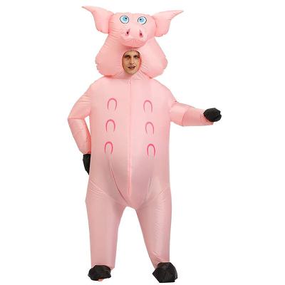 China Factory Price 100% Polyester Inflatable Halloween Pig Costume For Adults And Kids for sale