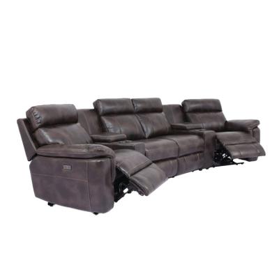 China (Size)MANWAH Adjustable ENCOURAGES American Modern Power Recliner Living Room Style Luxury Leather Sectional Sofa Set for sale