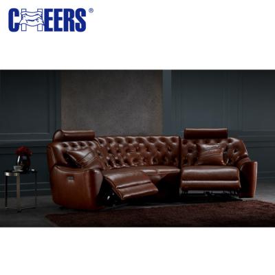 China (Size) Adjustable MANWAH ENCOURAGES High Quality Luxury Sectional Recliner Sofa Newest Furniture Leather for sale