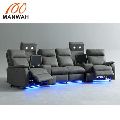 China MANWAH modern luxury stretch sectionals living rooms sofa chair fabric recliner sofas furniture set sectional for sale