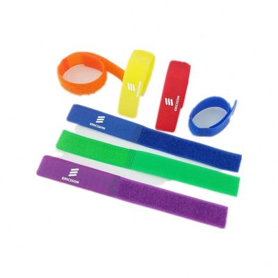 China Custom Printed Logo 100% Nylon / PP Nylon Materials Buckle Hook And Loop Cable Ties for sale