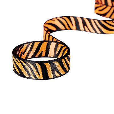 China New 15mm zebra pattern high tenacity nylon jacquard webbing best selling custom webbing jacquard webbing for sale