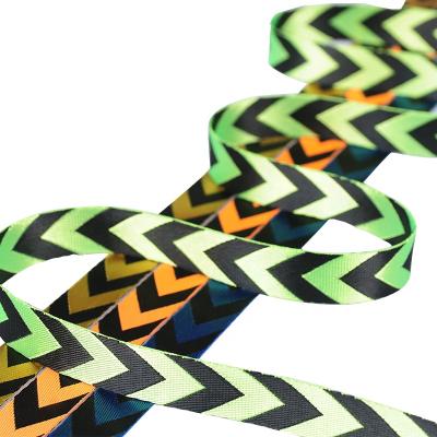 China New high tenacity style arrowhead jacquard hot-selling nylon webbing for handbags and clothing jacquard webbing ribbon belt for sale