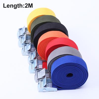 China Durable High Quality Long Time Span Cargo Packaging Car Strap 25mm Capacity To 1 Ton Lashing Belts With Bucket for sale