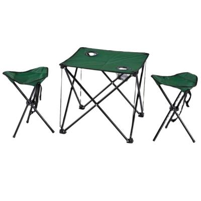 China Contemporary foldable camping table with stools for outdoor use, a table set and stools for camping for sale