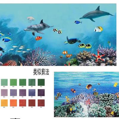 China New Parquet Handmade All Kind Of Slab Mix Glass Mosaic Clear Glass Mosaic For Swimming Pool for sale