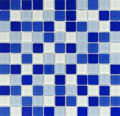 China Parquet factory price mix-color classic style square swimming pool glass mosaic tile for sale