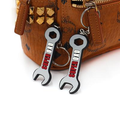 China Guangzhou Factory Customized Key PVC Chain Bracelet Eco-friendly Logo Wrench Shape Soft for sale