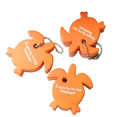 China Wholesale Custom Promotion or Sale Gift Logo Printing Sea Turtle Form Floating PU Key Chain for sale